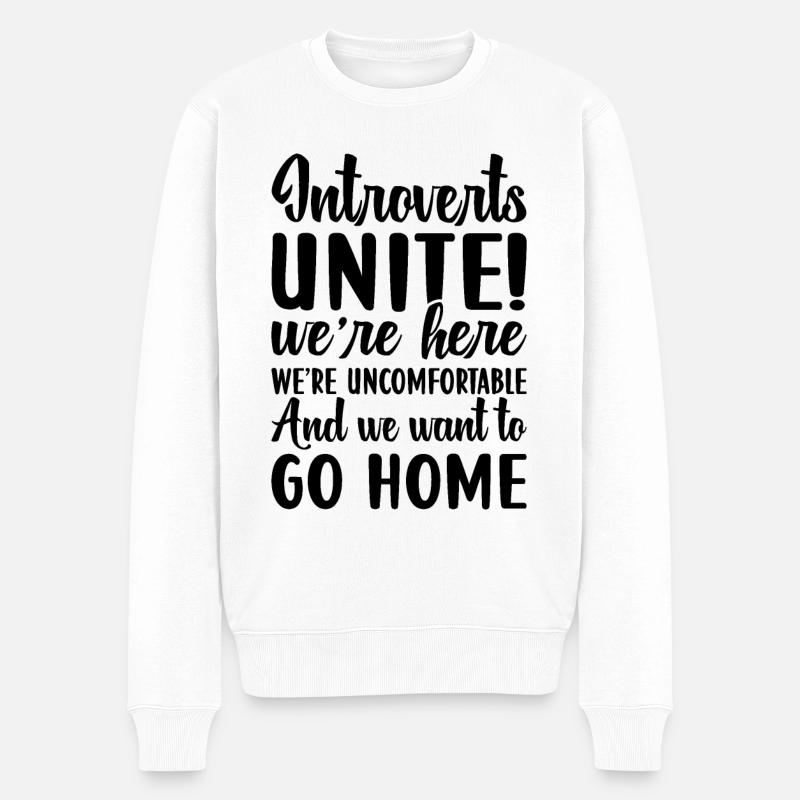 Introverti timide antisocial - Pull Premium bio Homme - blanc