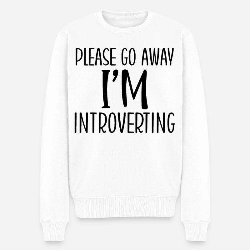 Introverti timide antisocial - Pull Premium bio Homme - blanc