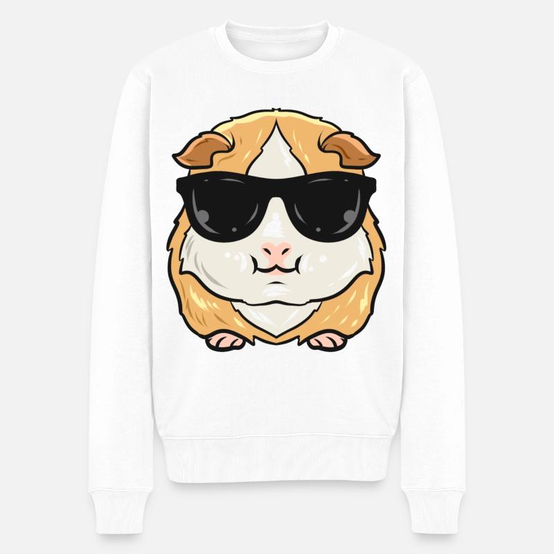 Meerschweinchen - Männer Premium Bio Pullover - Weiß