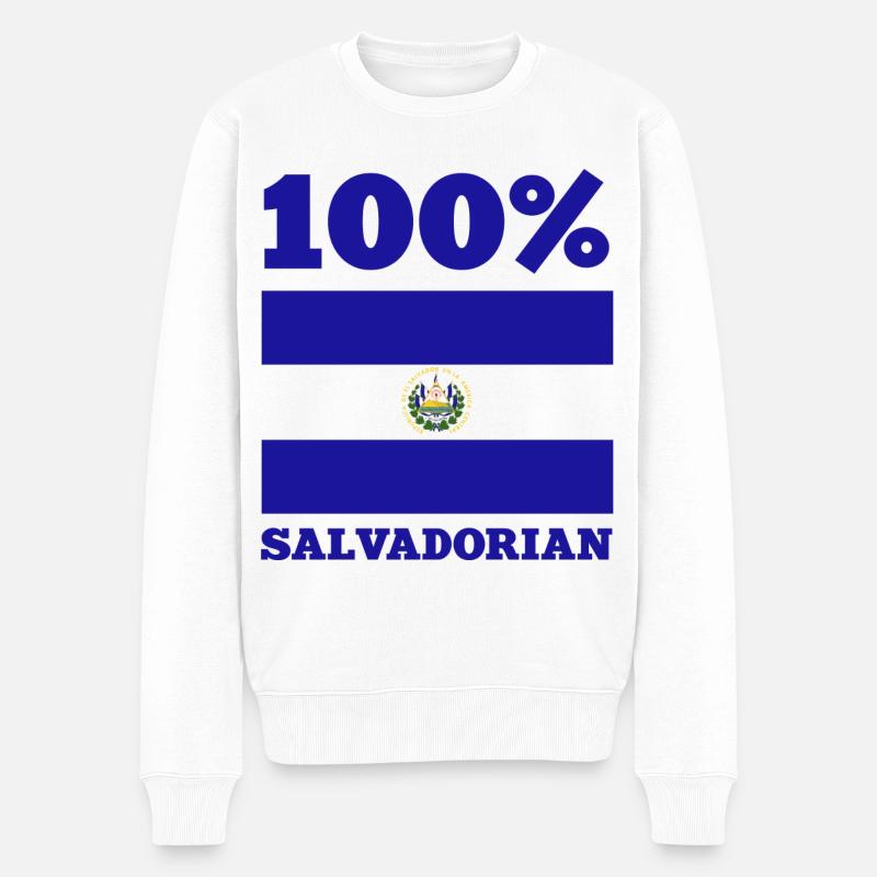 El Salvador - Männer Premium Bio Pullover - Weiß