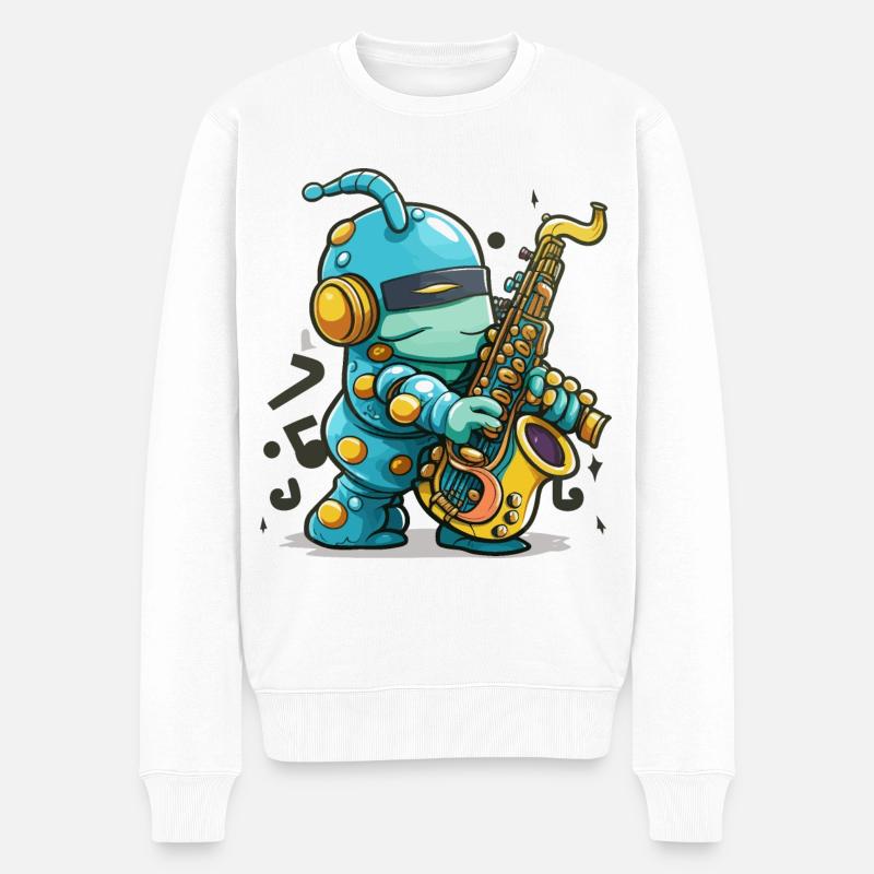 Saxobot - Männer Premium Bio Pullover - Weiß