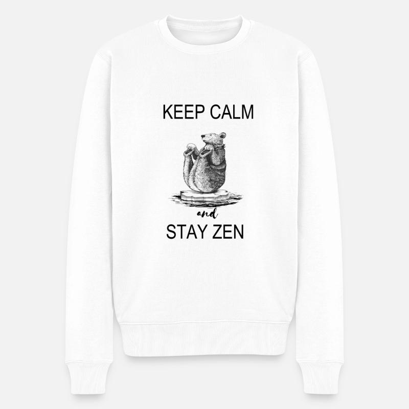 ours keep calm and stay zen - Pull Premium bio Homme - blanc