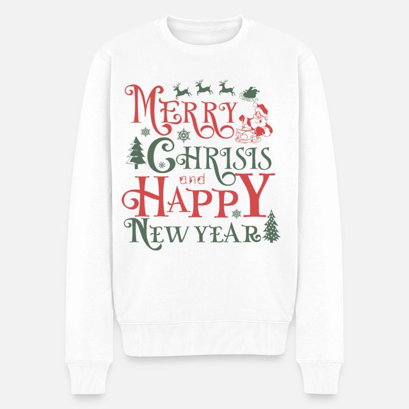 Joyeuse crise et bonne année - Pull Premium bio Homme - blanc