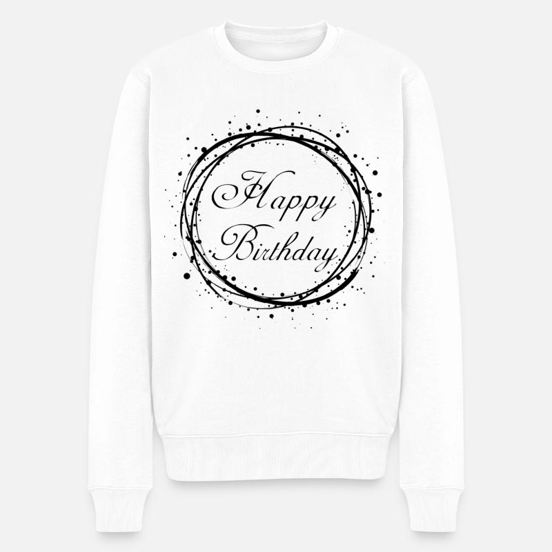 Happy Birthday - Männer Premium Bio Pullover - Weiß