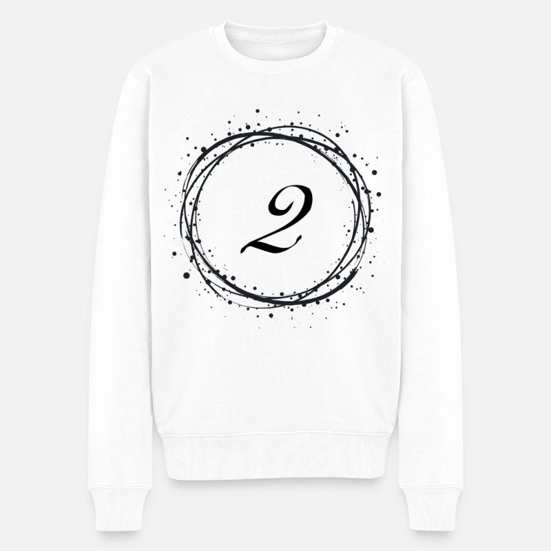 2 - Männer Premium Bio Pullover - Weiß