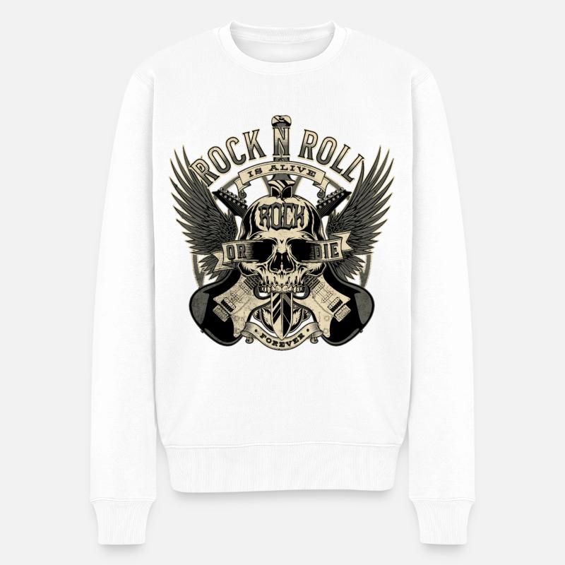 ROCK OR DIE - Pull Premium bio Homme - blanc