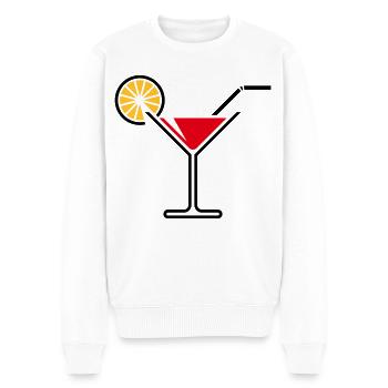 Cocktail / Cocktailglas / Martini + (Rot) - Männer Premium Bio Pullover - Weiß - Vorne - Thijin (182cm)