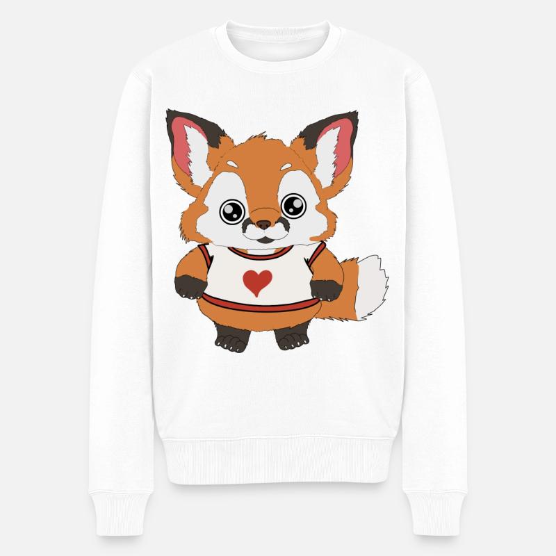 Fuchs Baby - Männer Premium Bio Pullover - Weiß