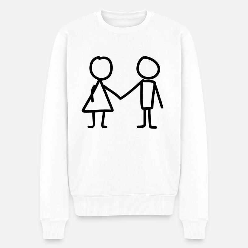 Liebespaar Liebe - Männer Premium Bio Pullover - Weiß