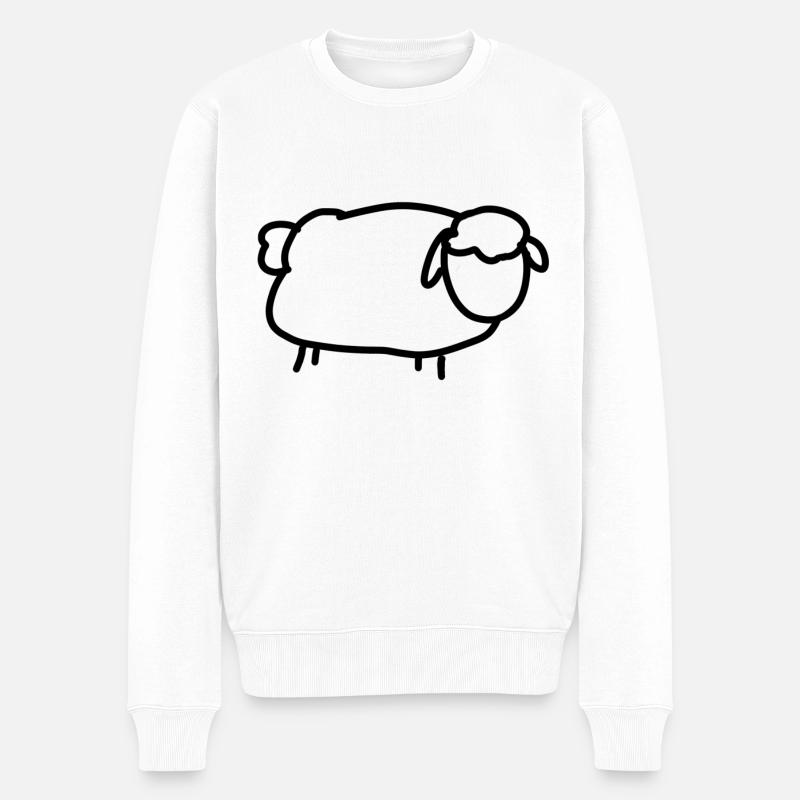 Schaf Tier - Männer Premium Bio Pullover - Weiß