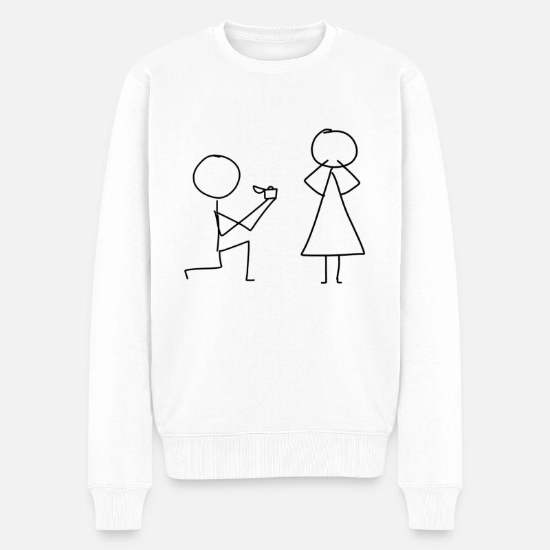 Demande de mariage - Pull Premium bio Homme - blanc