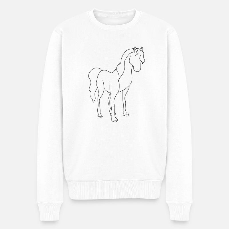 Équitation - Pull Premium bio Homme - blanc
