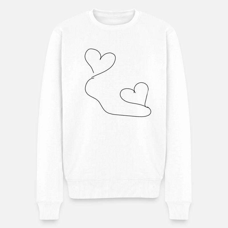 Herzen Herz - Männer Premium Bio Pullover - Weiß