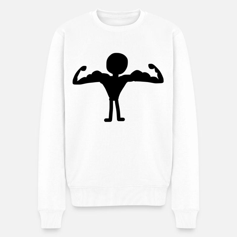 starker Mann - Männer Premium Bio Pullover - Weiß