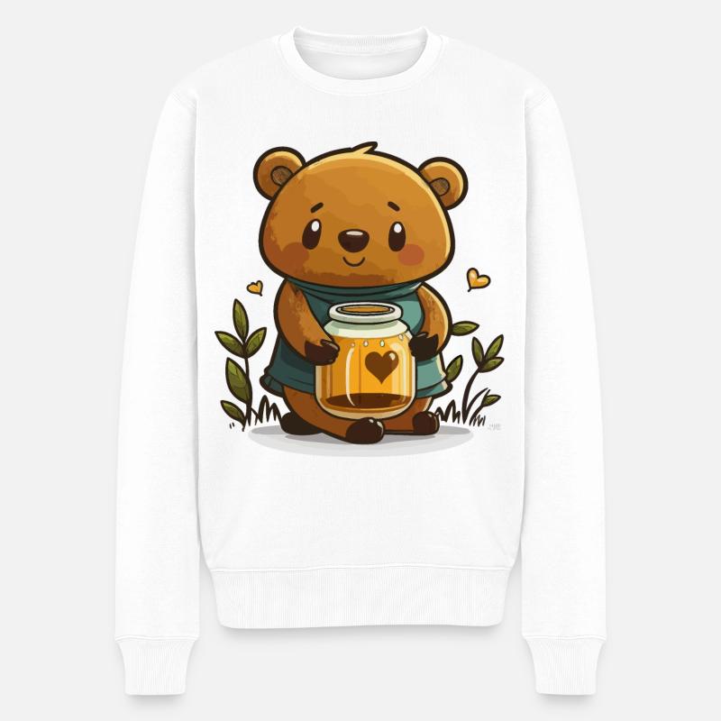 Malaienbär - Männer Premium Bio Pullover - Weiß