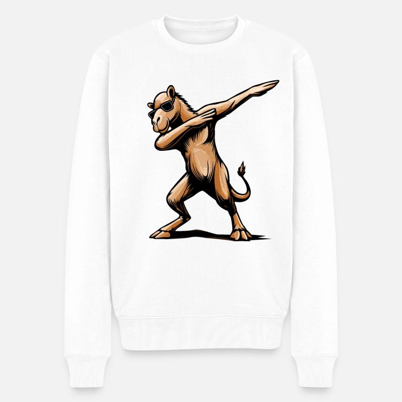 Cool Dabbing Dab Dance Camel avec lunettes de soleil - Pull Premium bio Homme - blanc
