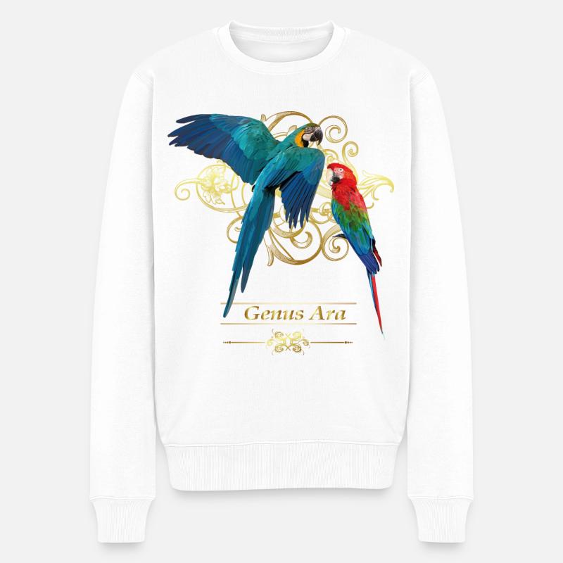 Macaws - Men's Premium Organic Jumper - white