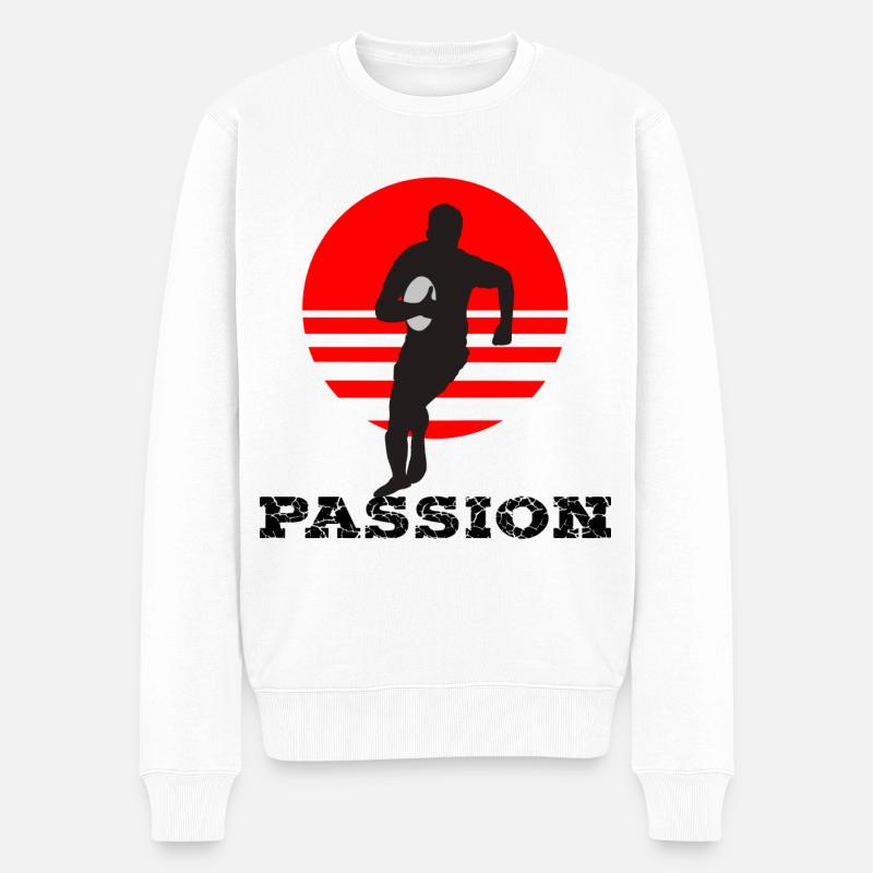 Rugby - Männer Premium Bio Pullover - Weiß