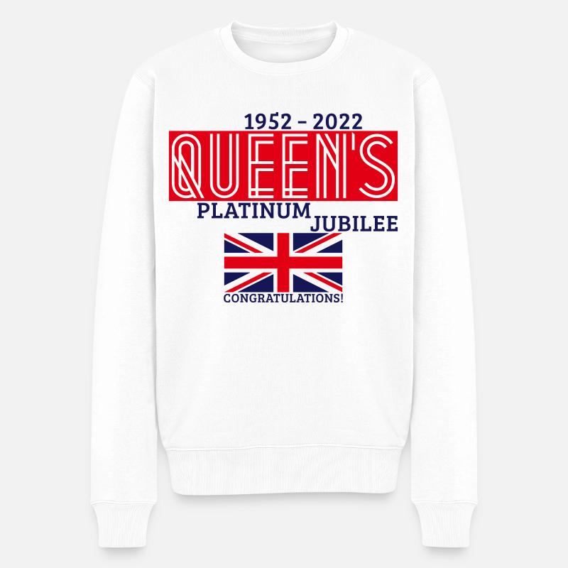 Queen’s Platinum Jubilee 2022 (V3 / 2C) - Männer Premium Bio Pullover - Weiß