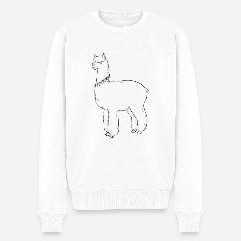 Lama, amant de lama - Pull Premium bio Homme - blanc
