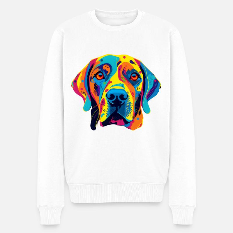 Hund - Männer Premium Bio Pullover - Weiß