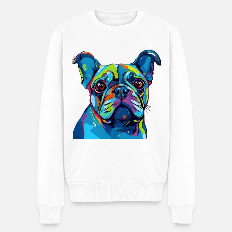 Hund farbig - Männer Premium Bio Pullover - Weiß