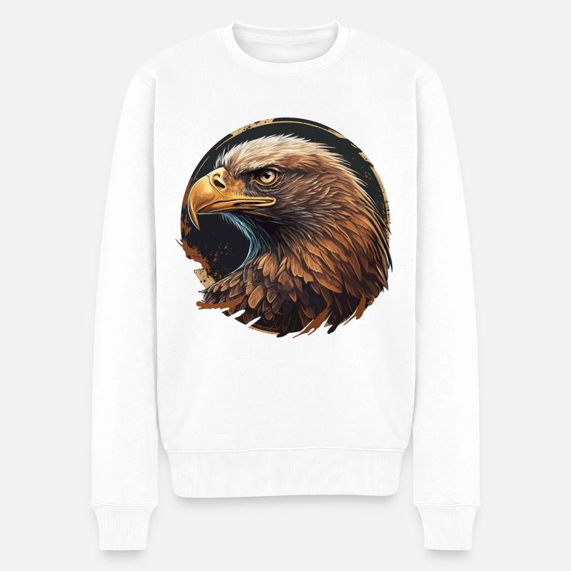 Adler - Männer Premium Bio Pullover - Weiß