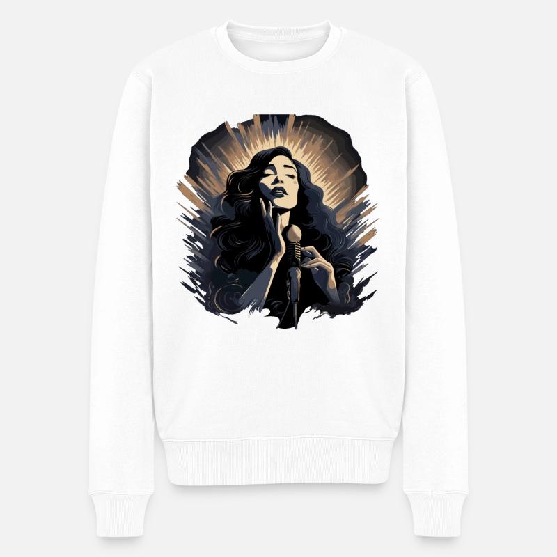 Sängerin Musik - Männer Premium Bio Pullover - Weiß