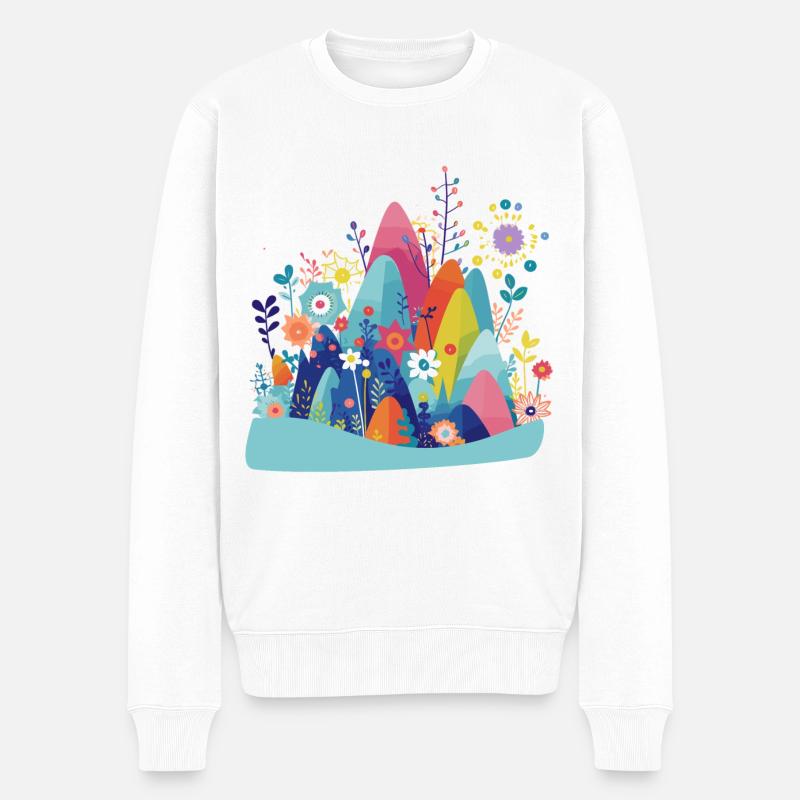 Alpenblumen Blume Flower - Männer Premium Bio Pullover - Weiß