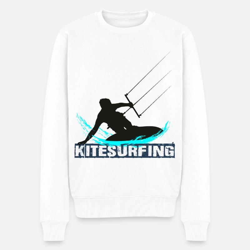 Kitesurf - Pull Premium bio Homme - blanc