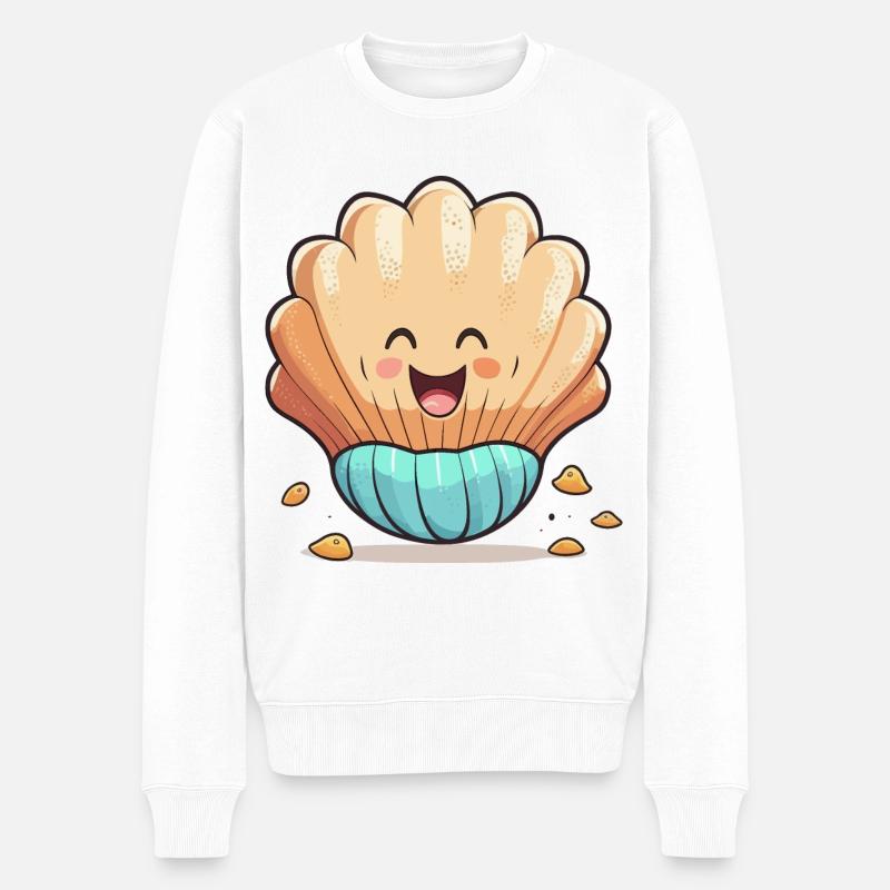 Wellen schlagen - Männer Premium Bio Pullover - Weiß