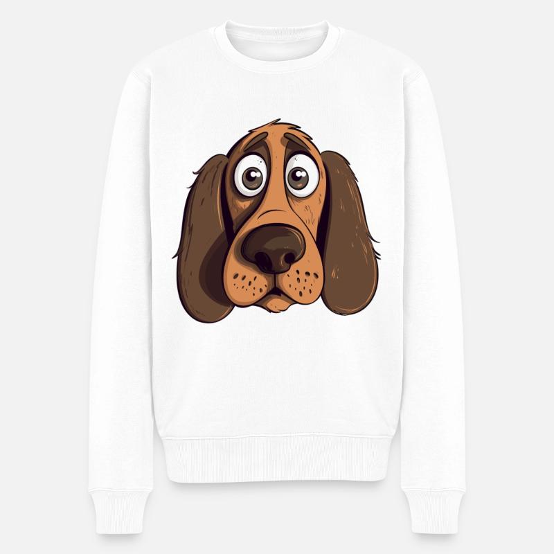 Dog Hund - Männer Premium Bio Pullover - Weiß