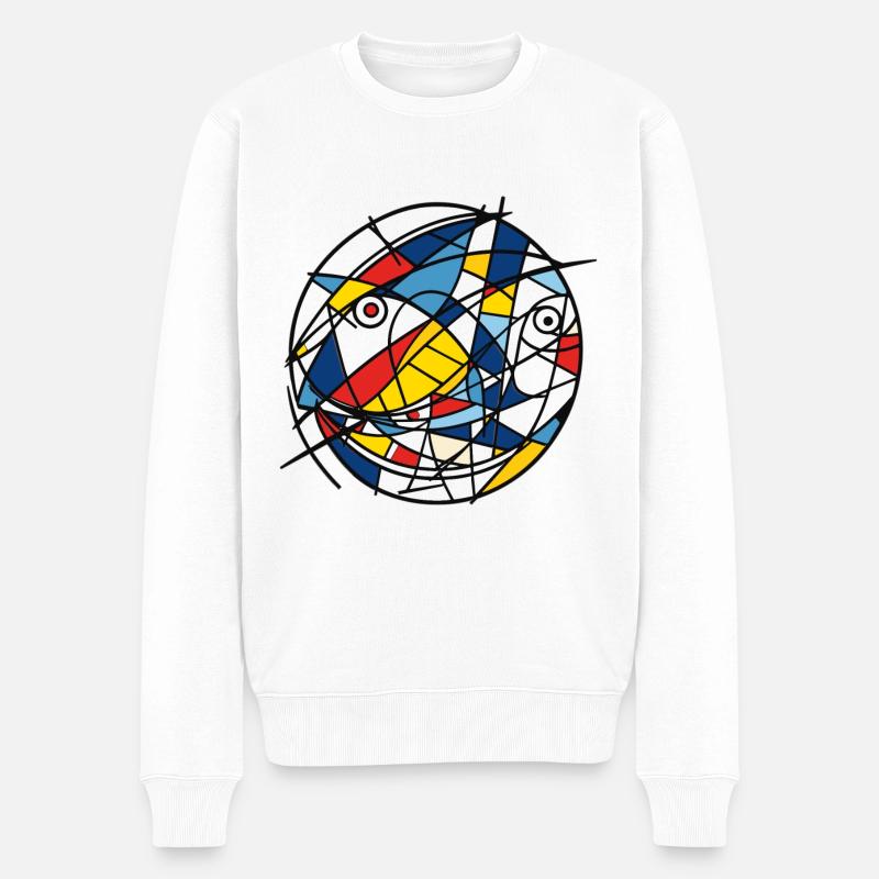Fisch Meerestier - Männer Premium Bio Pullover - Weiß