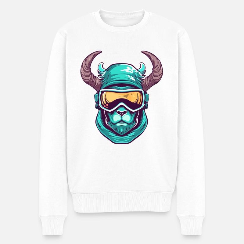 Steinbock Wintersport - Männer Premium Bio Pullover - Weiß