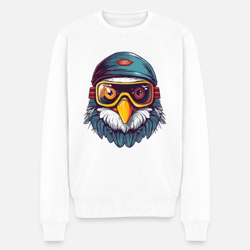 Adler Winter Schnee - Männer Premium Bio Pullover - Weiß