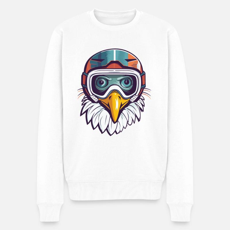 Adler Winter Schnee - Männer Premium Bio Pullover - Weiß