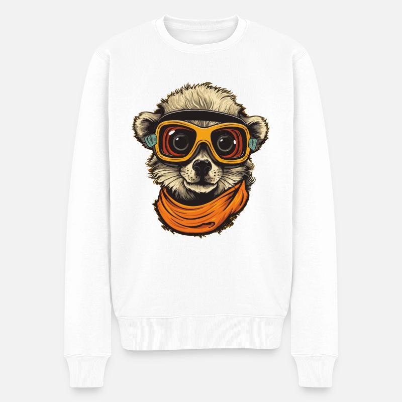 Erdmännchen - Männer Premium Bio Pullover - Weiß