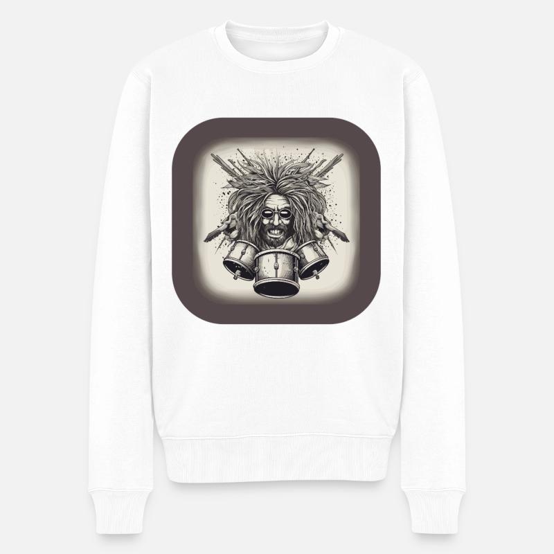 Drummer - Männer Premium Bio Pullover - Weiß