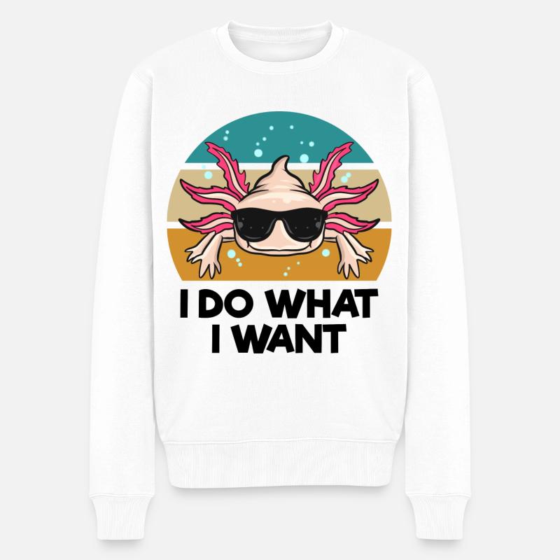 Axolotl - Männer Premium Bio Pullover - Weiß