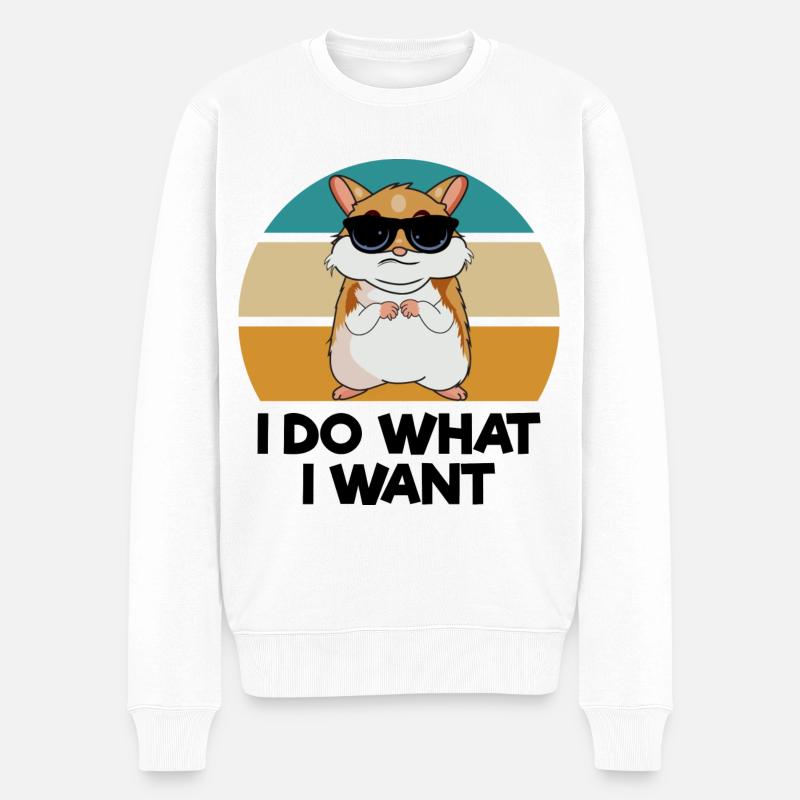 Hamster - Männer Premium Bio Pullover - Weiß