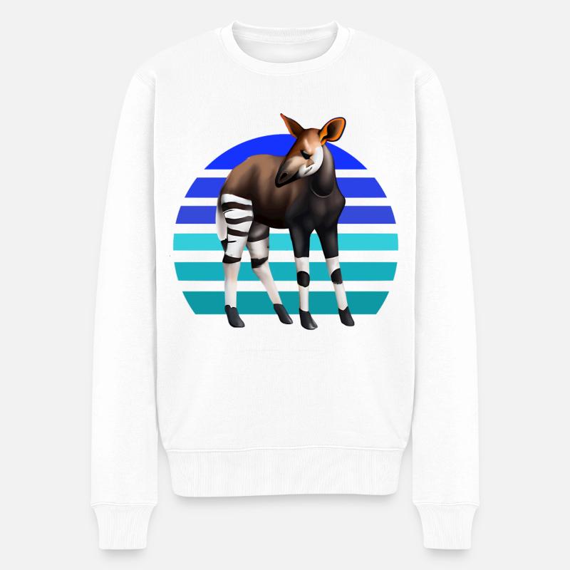 Süßes Okapi - Männer Premium Bio Pullover - Weiß