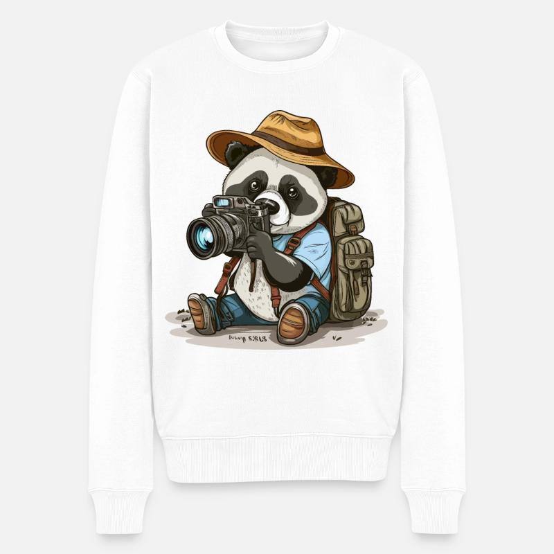 Die Welt entdecken - Männer Premium Bio Pullover - Weiß