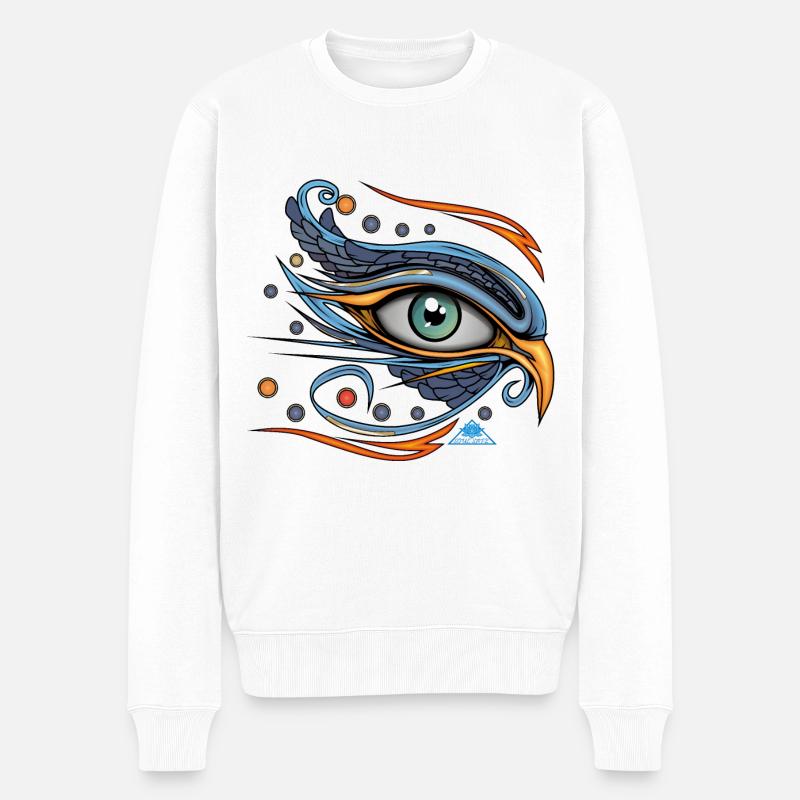 Symbole de l’œil d’Horus - Pull Premium bio Homme - blanc