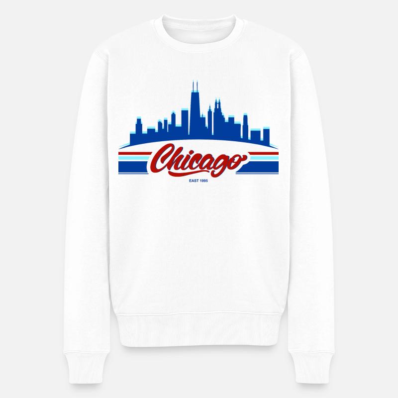 Graphique de Chicago - Pull Premium bio Homme - blanc