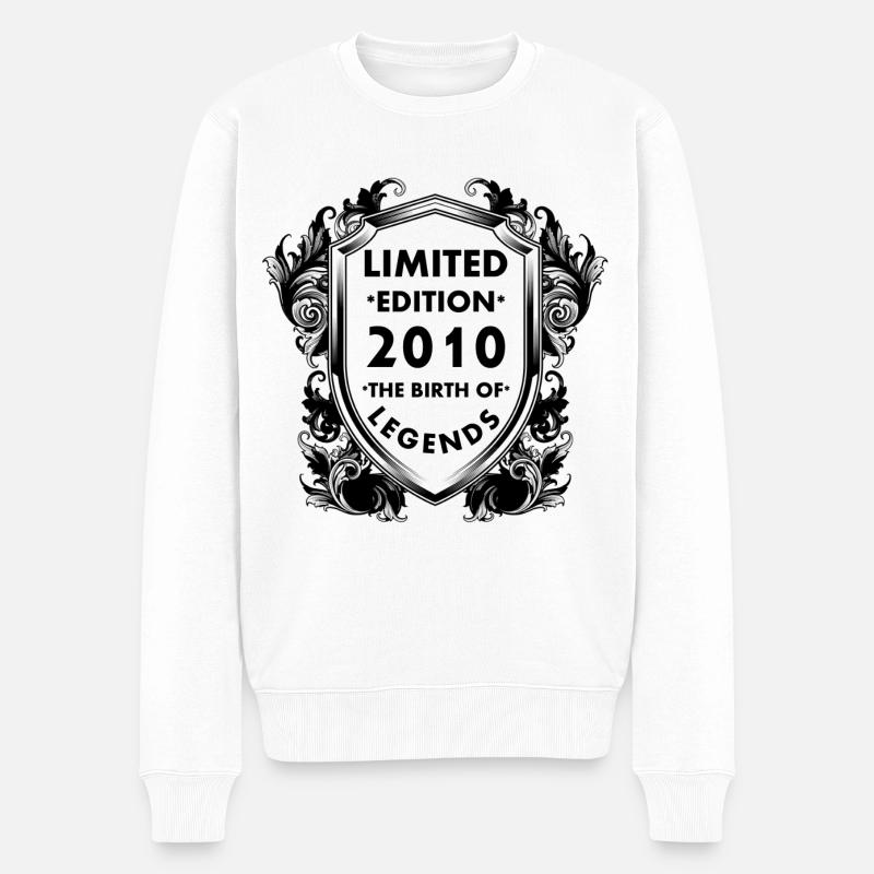 2010 - Männer Premium Bio Pullover - Weiß