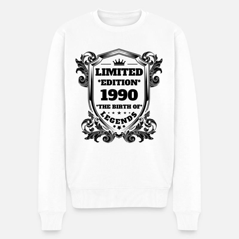 1990 - Männer Premium Bio Pullover - Weiß