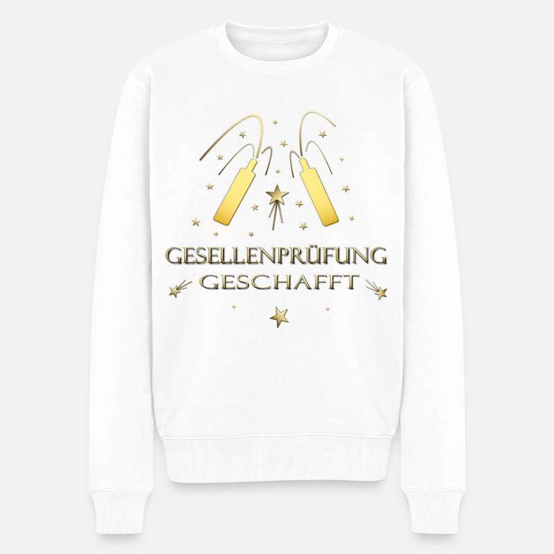 Gesellenprüfung Ausbildung Azubi Berufsabschluss - Männer Premium Bio Pullover - Weiß