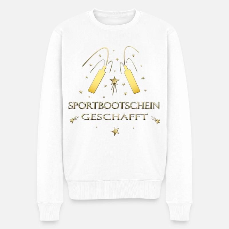 Sportbootschein SBF Sportsbootführerschein - Männer Premium Bio Pullover - Weiß