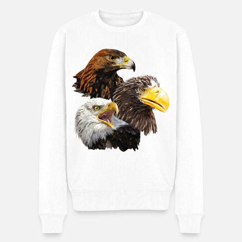 Raubvögel - Männer Premium Bio Pullover - Weiß