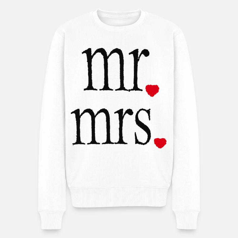 Herr Frau - Männer Premium Bio Pullover - Weiß